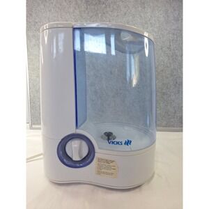 Vicks Warm Mist Humidifier with Medicine Cup Blue and White V745 Series